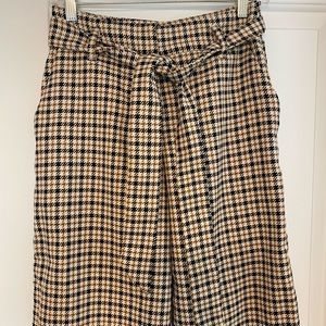 Wide leg dress pants with tie waist